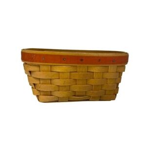 Longaberger Basket Small Handwoven "Candy Corn" Accent Decor Storage Organizer